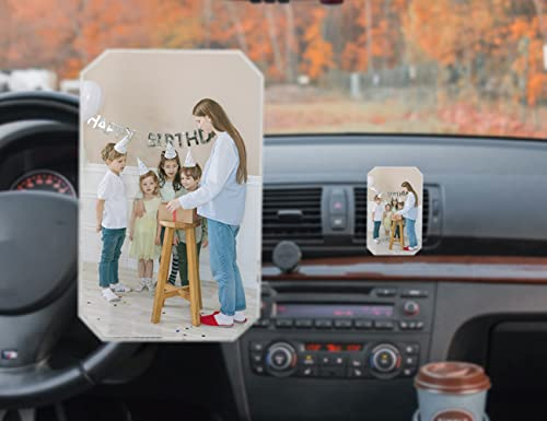WERWAES Personalisierte Auto Lufterfrischer,Auto Vent Clips Aroma Diffusor Benutzerdefiniertes Foto,Mini Bilderrahmen,Geschenk für Männer Frauen (7 Form,8CM,Verpackung der Geschenkbox)