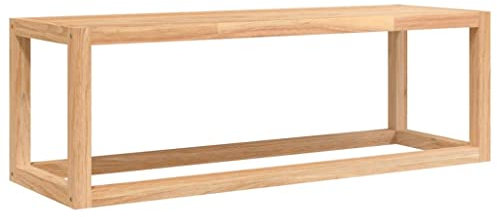 vidaXL Handtuchhalter, Handtuchregal mit 2 Ebenen 1 Ablagefläche für Handtücher Toilettenartikel, Wandregal für Badezimmer, Badetuchhalter Handtuchstange, Massivholz Nussbaum