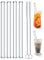 Realure Lot de 4 Paille en Verre Transparente avec Brosses, Verre Paille Bubble Tea Reutilisable de 14mm Large, Grosse Pailles en Vitre de 21.5cm pour Bubble Tea, Smoothie, Cocktail, Jus, Eau claire