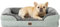 EHEYCIGA Orthopädisches Hundebett Kleine Hunde, 76x51x15cm, Memory Foam Hundekorb Mittelgroße Hunde, Waschbar Hundesofa Wasserdicht rutschfest, Hundecouch mit Hohem Rand, Gräuliches Grün