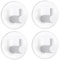 ZUIMENG Ganchos Adhesivos para Pared, 4 Piezas Colgadores pared Adhesivos Resistentes, Sin Taladro Percha pared de Acero Inoxidable para Baño y Cocina (Blanco)