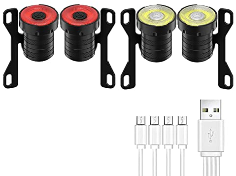 ERYUE LED-Skateboard-Lichter,LED-Skateboard-Lichter USB-aufladbares Skateboard-Longboard-Front- und Rücklicht-Set mit 4-in-1-Ladekabel