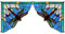 Capulina 1 Paar Buntglas Fenster Tür Ecke Blau Libelle Stil Tiffany Glas Material Handwerk Behänge für Wohnkultur Geschenke