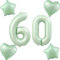 Olive Grün Luftballons Zahl 60+4 pcs herz/stern Folienballon Zahl 60 .Geburtstag frau mädchen,60 Riesenzahl Ballons 60 .geburtstagsdeko mann,Zahlenballon 60, Helium Ballons 60 Zahlen Luftballon