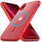 Fin2feel Für iPhone XR Hülle, Magnetisch Handyhülle iPhone XR mit Panzer Schutz Glas, Kompatibel mit MagSafe, Stoßfest Kratzfeste Robust Transparent Rückseite Schutzhülle für iPhone XR 6.1 (Rot)