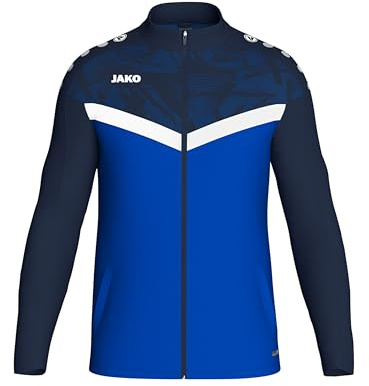JAKO ICONIC Unisex Polyesterjacke Gr. 116 Royal/Marine - Atmungsaktive Kinder Trainingsjacke Jungen und Mädchen im modernen Design, 100% recyceltes Polyester