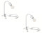 ledscom.de 2 Stück Klemmleuchte LELE mit Schwanenhals, weiß, inkl. E27 Lampe, Energieeffizienzklasse A (warmweiß, 4W, 848lm)