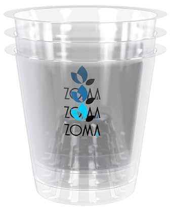 ZOMA - Set 3 Vasi Trasparenti per Orchidee a fondo rialzato, Vasi per orchidee in plastica con Fori di Areazione Ideali per la cura delle Orchidee, Vaso trasparente di Alta Qualità - Ø 9Cm