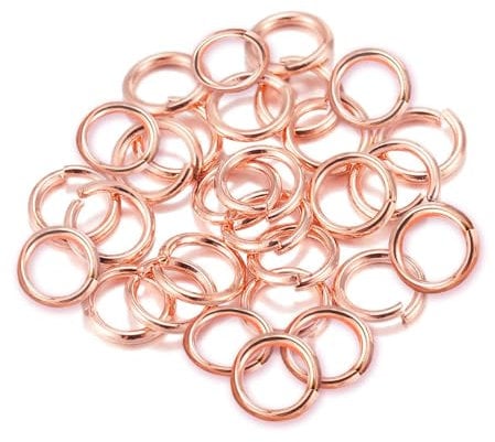 6mm Open Jump Rings, Metal Jewellery Making Findings Connector Rings, Rose Gold