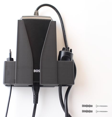 Naturalspring | Ladegeräthalter für Bosch E-Bike | BPC3400 Modell | Inkl. Montagematerial | 2x Schrauben, 2x Dübel | Stabile Wandmontage | Ordnung & Design | Sicherer Halt | Kompakte Lagerung (4A)
