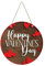 Osterdeko Holzanhänger, kreisförmig, kreative Wanddekoration, Anhänger, Valentinstag-Türschild Leinwand Muttertag (Red, One Size)