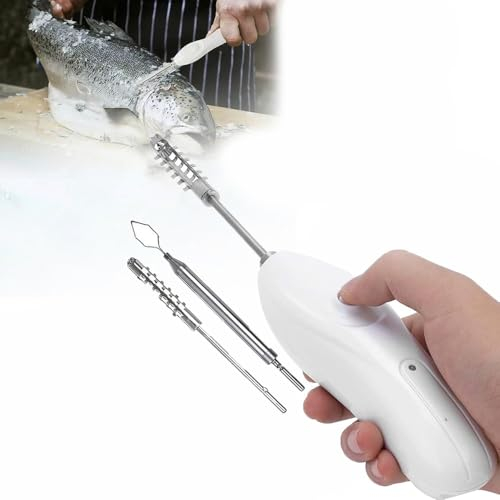 BFFDBFG Electric Zucchini Apple Peeler Corer, Stainless Steel Fruit Vegetable Corer Remover with 2 Cutter Heads, Handheld Fruit Fish Scale Scraper Seafood Descaler, Fruit Digging Corer