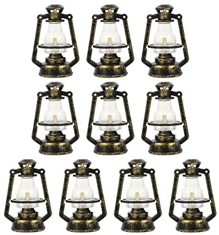 Angoily 10piezas Decoración De Miniatura Luz para Fiesta De Halloween Lámpara De Queroseno para Navidad Resistente y Duradera