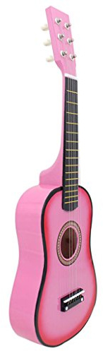 Mini guitare acoustique en bois 6 cordes 58,4 cm Rose