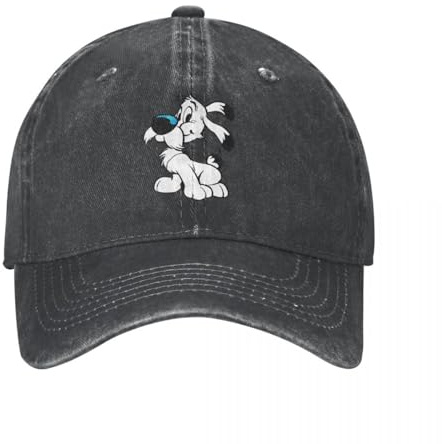 QIYAEUA Und Obelix Baseballkappe Distressed Denim Snapback Hut Dogmatix Idefix Ideafix Hund Outdoor Reise Verstellbare Mützen Hut Geschenk