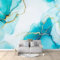Texture De Marbre Abstraite Papier Peint Panoramique Bleu Intissé Murale, Photo Murale pour Salon Chambre d'enfants restaurant Décoration Murale 250x175 cm