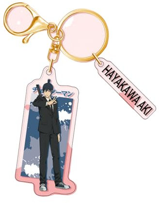 A Jeff's Store eu Chainsaw Man Keychain Acrylic Key Ring Bag Pendant Decoration Gift