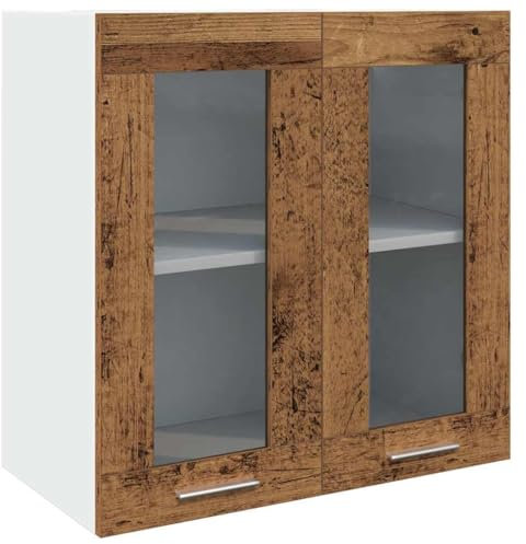 vidaXL Küchen-Wandschrank Lyon mit Glastüren Altholz-Optik 60x31x60 cm