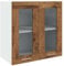 vidaXL Küchen-Wandschrank Lyon mit Glastüren Altholz-Optik 60x31x60 cm