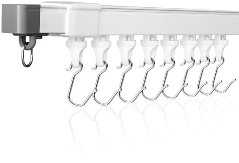 DEFYNEE Ceiling Curtain Track Set 130-240 cm, Ceiling Mounted Curtain Track for Privacy, Curtain Rail, Perfect Room Divider Curtain Track, Ideal for Windows, Living Rooms, and Partitioning Spaces