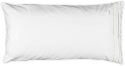 MÖVE Noblesse Kissenbezug 80x40 cm aus 100% Baumwolle, White/Champagne