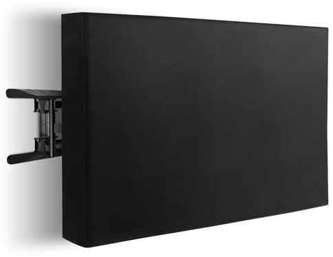 Gugxiom Cubierta para TV al aire libre 600D Oxford tela Patio TV cubierta impermeable resistente a la intemperie TV Protector de pantalla para exterior negro
