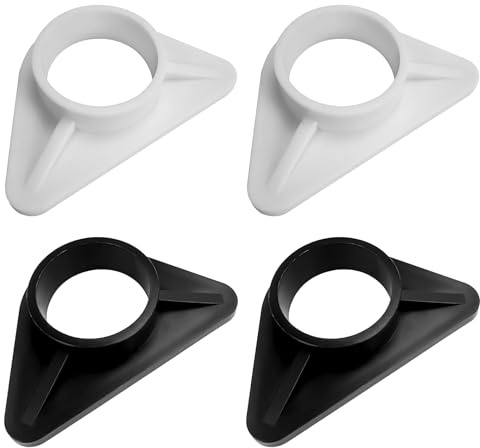 4 Pcs Sink Reinforcer Plastic Accessories, 36mm Sink Reinforcement Kitchen Faucet Stabiliser, Resin Plastic Faucet Brackets, Reduces Wobbling, Stainless Steel Sink Faucet Supports (2 White, 2 Black)