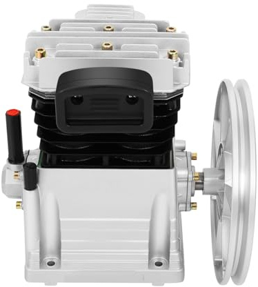 Compresor de aire compresor de aire, cabezal de 2 cilindros de compresor de aire con polea, 420L/min, 960RPM,silenciador,10bar,polea,compresor de pistón,