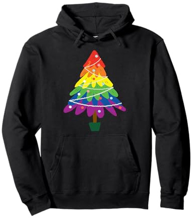 Weihnachtsbaum Regenbogen LGTBQ Gay Pride Weihnachten Pullover Hoodie