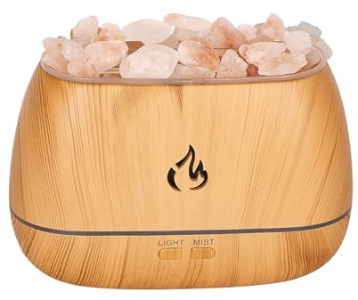 Salzstein-Duftdiffusor – 200 ml Wassertank, Ultraschall, kühler Verdampfer, buntes LED-Licht, für Wohnzimmer, Schreibtisch, Luft, Winter, Hautpflege, Trockenentlastung, Meditation, Atmosphäre, Freunde