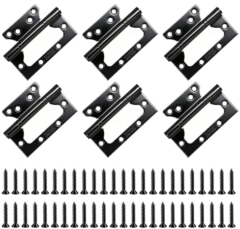 6 piezas de bisagras de puerta, bisagras de puerta de acero inoxidable de 4 pulgadas, bisagras de alta resistencia con rodamiento de bolas para puertas de madera, armarios, ventanas, interior y