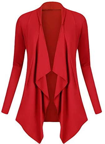 Urban GoCo Donne Cardigan Drappeggiato Aperto Frontale Cappotto Maniche Lunghe Orlo Irregolare Sovraccoperta