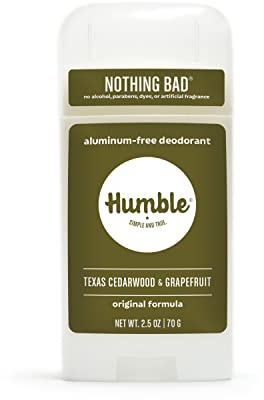 Humble alles natürlich Deodorant, Aluminium und Paraben, Cruelty Free Männer und Frauen Deodorant Texas Zedernholz und Grapefruit 1 Packung
