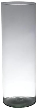 Dekoglas, Vase Zylinder H. 30cm D. 9cm transparent rund Glas Hakbijl
