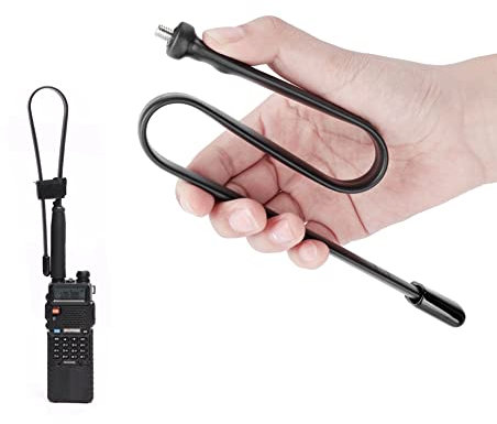 Antena Walkie Talkie SMA Hembra Doble Banda VHF UHF 136MHz-520MHz Plegable Suave Antena Radioaficionado para Radios Portátiles para Radio UV-5R, UV-5RA, UV-5RC, UV-5RE, UV-82, BF-666S, etc