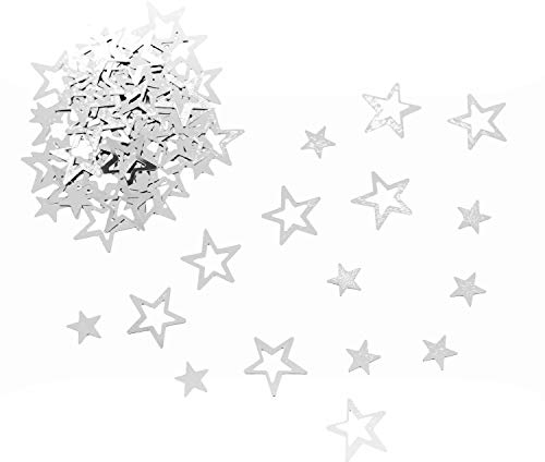 Oblique Unique® Konfetti Sterne Tisch Deko mit Spiegeleffekt für Hochzeit Geburtstag Party Jubiläum Weihnachten Dekoration Basteln über 300 STK. Schwarz Gold Silber Roségold - wählbar (Silber)