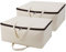 Bolsa de almacenamiento transpirable de lona de algodón suave 100% para ropa de cama, edredones, prendas de vestir, 2 piezas
