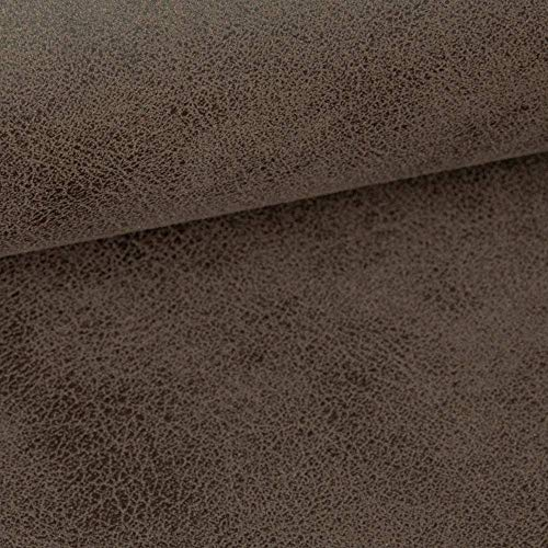 novely® exquisit ETERNITY Vintage Polsterstoff - Antiklederoptik Möbelstoff - Schwer entzündbares Velours-Kunstleder - Pflegeleichte Meterware 1lfm Farbe: 06 Schwarz Braun