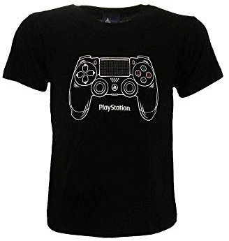 T-Shirt Playstation Controller Original schwarz Joypad Vintage erste Version, Schwarz 5-6 Jahre