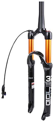 SLRMKK Forcella Ammortizzata per Bici, Forcella Anteriore MTB, Ammortizzatore per Bicicletta 26/27,5/29 Pollici Tubo Conico Telecomando Blocco Corsa 120 mm, 26 Pollici