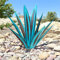 YIWOYI Tequila Antike Skulptur, 9 Stück Metall Agave Pflanze Garten Hof Kunst Dekoration Statue Garten Dekor Figuren Metall Agave Pflanzen (himmelblau, 27 cm)