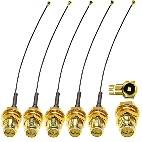 TUOLNK 5 TLG. 6 Zoll IPX zu RP SMA WLAN Antennenkabel 0,81 mm U.FL IPX zu RP SMA Antennenkabel für drahtlose Netzwerke U.FL MHF4 Kabel Mini PCI zu RP SMA Buchse Koaxialkabel mit geringem Verlust