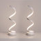 2er set Tischlampe Spiral LED Nachttischlampen Tischleuchten Modern Weiß 16W 1440LM Augenschutz Dekorative Schreibtischlampe Gebogen Für Schlafzimmer Wohnzimmer Stecker EU 220V(4500K Weiß Natürliches)