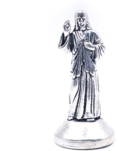 CENPEK 5 Stück Jesus Statuette Modell Statue von Christus Erlser Heimdekoration Legierung Metall Silber