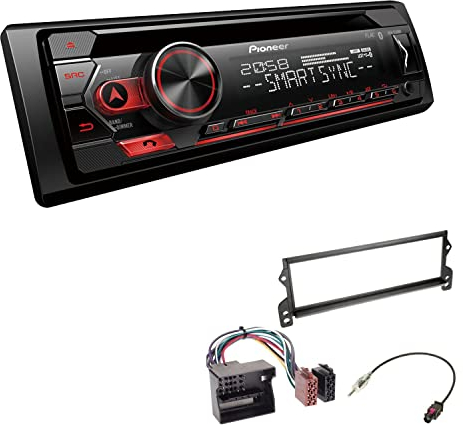 Pioneer DEH-S320BT 1-DIN Autoradio Bluetooth CD-Tuner USB Spotify inkl. Einbauset passend für MINI Mini, Mini Cabriolet 2003-2008 schwarz