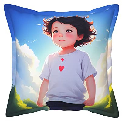 BVMPRS Sunny Outdoors Überwurfkissen aus bedrucktem Leder für Couch, Bett, Frühling und Sommer, 40,6–50,8 cm