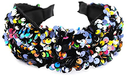 axy Breiter Haarreif mit Pailletten und Knoten Damen Haarreifen HR34PA (Bunt)
