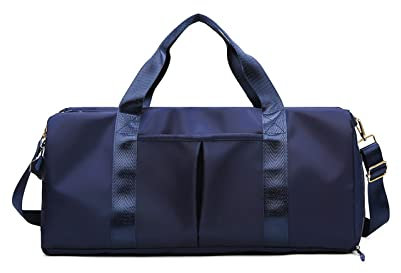 CORIOS Nylon Reisetaschen Duffle Bag Sporttasche Fitnesstasche Schwimmtasche für Herren/Damen Weekender Übernachtung Tasche Trainingstasche Kabinenreisetasche Handgepäck mit Schuhfach Dunkelblau
