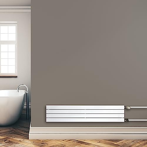 Paneelheizkörper Heizkörper Badheizkörper horizontal 298 x 1400 seitlicher Anschluss (469 Watt nach EN442)