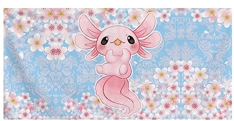 Showudesigns Sakura Axolotl Badetücher für Damen und Mädchen, Strandtuch, super saugfähig, leicht, geeignet für Reisen, Sport, Baden, Pool, Badezimmer